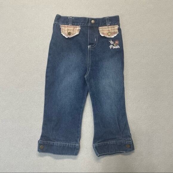 Disney Winnie The Pooh Denim Blue Jeans Size 18 Months Baby - Picture 5 of 7